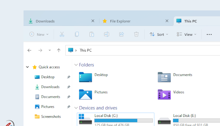 تب ها در فایل اکسپلورر ویندوز 11